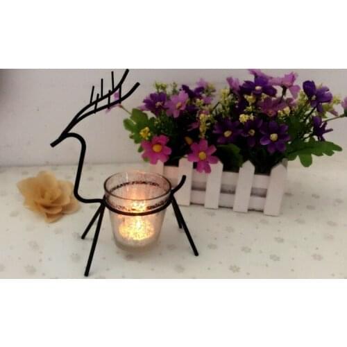 1PC Iron Deer Table Candlestick Room Decoration Supplies Christmas Candle Elk Holder Simply Elegant Elk MK020