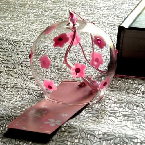 12pcs/pack 8*7cm Hand Painting Glass Windchime Top Popular Friend Gift Praying Hanging Bell Home Decorative