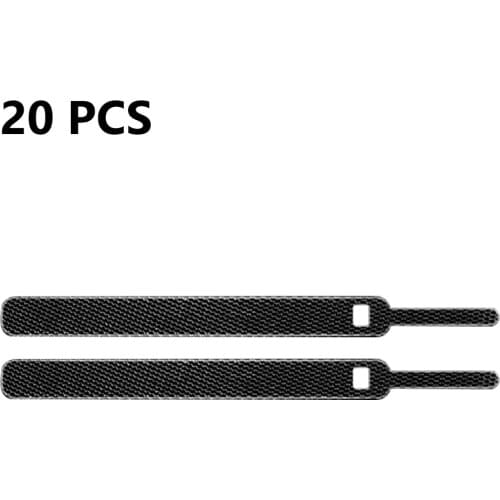 20Pcs Black Nylon 14x1.2cm Cable Straps Wire Organizer Reusable Hook & Loop Storage Computer Data Cable Power Cable Tie Wire