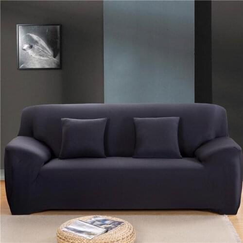 45 Elastic Sofa Cover for Living Room Solid Color Universal Sectional Couch Covers Spandex Stretch Sofa Covers 1/2/3/4 Seater