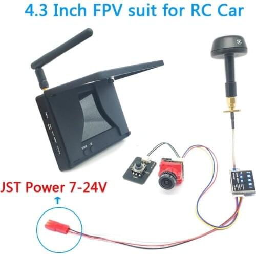 5.8G 48CH 4.3 Inch Dual Antennas FPV Monitor 480x272 with 5.8G 600mw transmitter and CMOS 1200TVL fpv camera for RC Cars