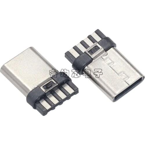 50PCS/Lot Type-C 4Pin USB Welding-Type Male Plug Connector For Charging