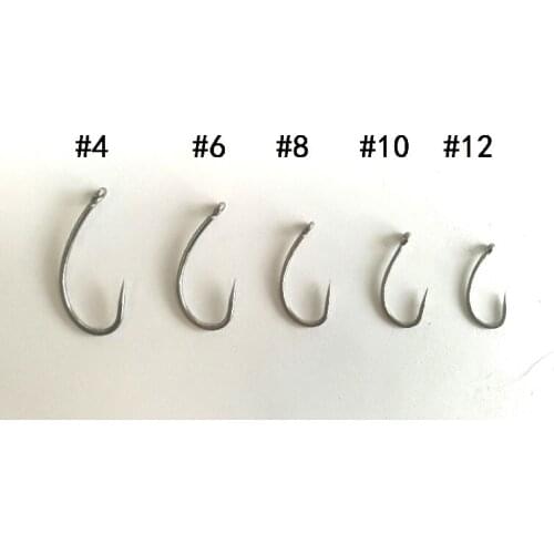 50PCS Nickel Black Barbless Coated Carp Hooks, Curve Shank Style in Various Sizes-Carp Fishing Tackles-Fishing Hooks
