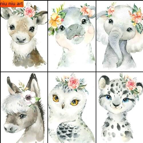 5D DIY Diamond Painting Owl Horse Full Drill Square/Round Diamond Embroidery Elephant Mosaic Cross Stitch Decor Home Animals