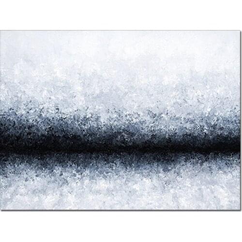 Knives abstract oil painting wall white decorative painting canvas hand-painted 100% border - less