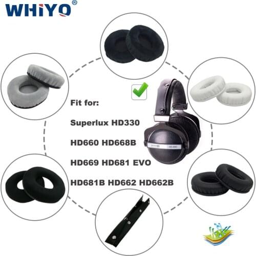 Replacement Ear Pads for Superlux HD330 HD660 HD668B HD669 HD681 EVO HD681B HD662 HD662B Headset Parts Velvet Bumper Headband