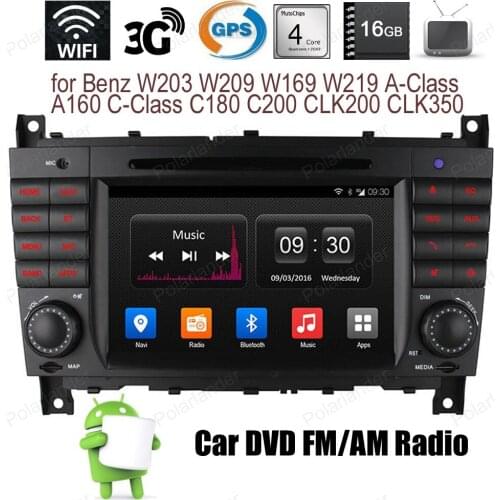 Android4.4 7 inch Car DVD for Benz W203 W209 W169 W219 A-Class C-Class FM AM radio Support BT GPS 3G WiFi Quad Core