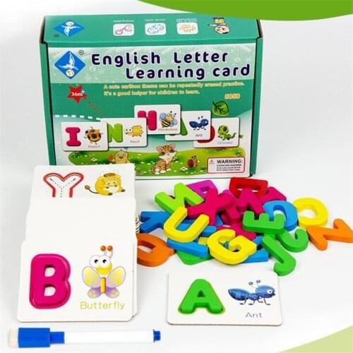 English Alphabet Letter Learning Cognitive Toy with Magic Water Drawing Cards Children Creative Puzzle Game Educational Toy Kids