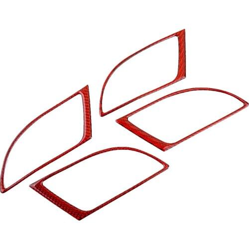 1 Set Car Red Carbon Fiber Door Handle Trim Cover Frame Fit For Honda CR-V CRV 2011 2010 2009 2008 2007