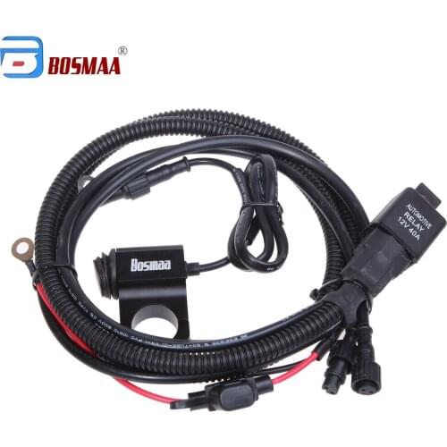 Bosmaa 40A Indicating Relay Switch Control Line Group For Car Work Light Spotlight Motorcycle Headlight Waterproof Push Button