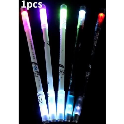 1 Piece LED Flash Gel Pen Students Fashion Flash Spinning Pen Kids Christmas Gift Office Supply