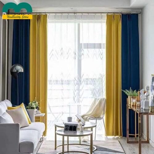 Double-sided Blackout Thick Curtains Luxury Stitching Modern Simple Curtains for Living Dining Room Bedroom Window Drapes