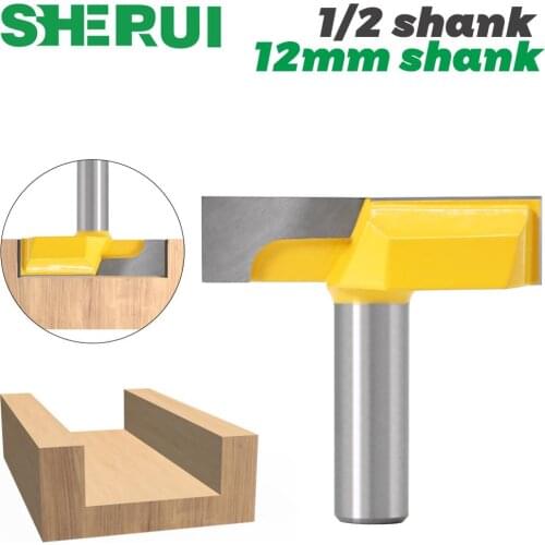 1/2” Inch 12mm Shank 2-1/4” Bottom Cleaning Router Bit (Mortising Bit, Spoil board Surfacing, Slab Flattening Woodworking Mil