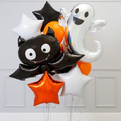 Halloween Aluminium Foil Balloons Ghost Bat Spider Inflatable Balls Kids Toys Halloween Theme Party Background Decorations Globo