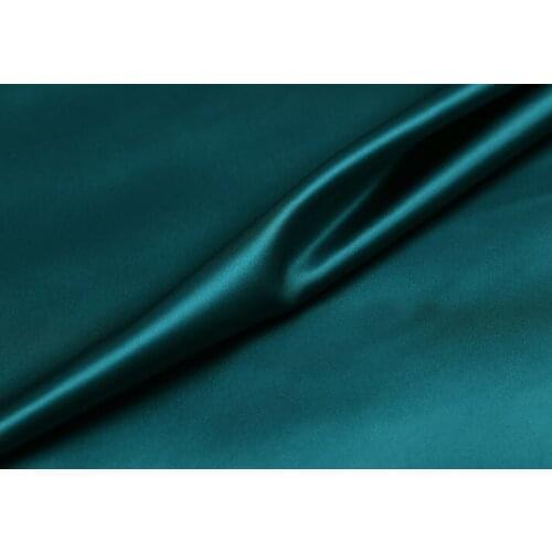 Howmay 100% pure silk charmeuse satin fabric 30m/m 114cm peacock green 33# especially heavy weight for dress or cheongsam