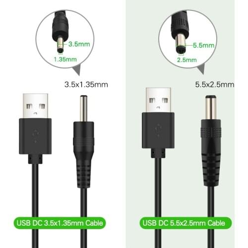 USB to DC 3.5mm Power Cable 5V Power Supply Charger Adapter USB A Male to 3.5 Jack Connector For USB HUB Charger Charging Cable