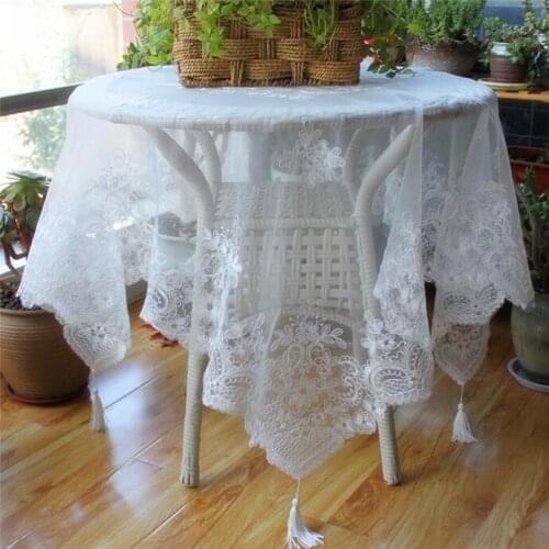 Korean lace handmade beaded cloth art table cloth square tablecloth TV piano washing machine dust cover decorative towel