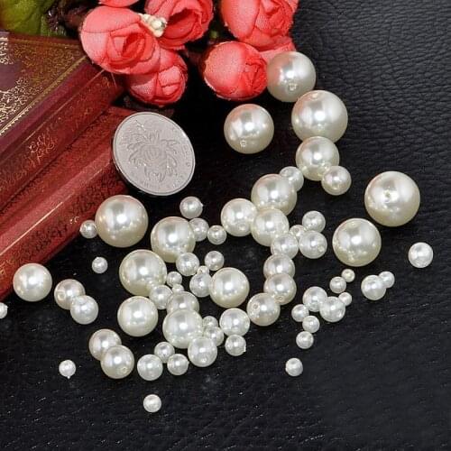 3-14mm 5-600Pcs Imitation Pearl Beads Round Loose Acrylic Beads Pearls Handmade For Necklace Bracelets DIY Jewelry Components