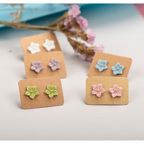 Cute Little Flowers Of Forest Elements Ceramic Earrings Exquisite Porcelain Accessories Wholesale #LY213