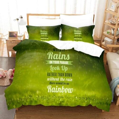 Fashion Green Life Bedding Set Landscape Printed Bed Linen Queen Size Bedclothes Design Grass Duvet Cover Sets