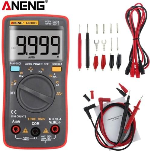 ANENG AN8008 Multimeter 9999 Count Backlight AC / DC Ammeter Transistor Tester Capacitance Tester Automotive Electrical Tester