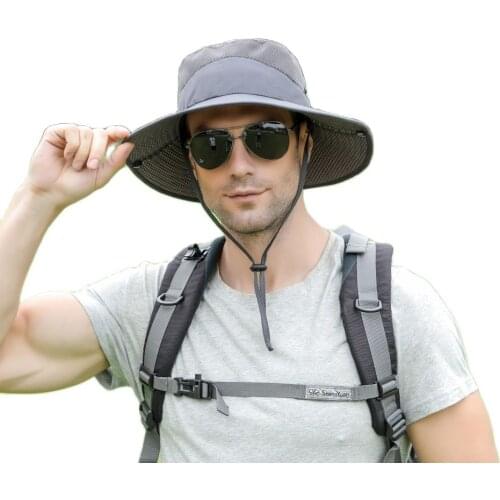 Mens Fishing Cap Sun Boonie Hat Summer Traveling UV Protection Cap Breathable Outdoor Men Hunting Hiking Camping Hats