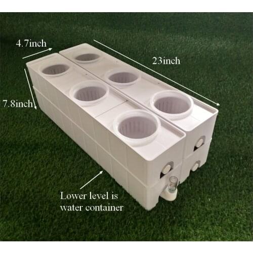 Square Hydroponic Site Grow Kit 6 Holes Plant System Grow Kit with Nest Basket Water Pump