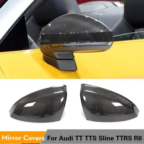 Add On Rearview Mirror Covers Caps for Audi TT TTS TTRS 2016-2020 R8 16-19 Side Mirror Covers Caps Without Assist Carbon Fiber