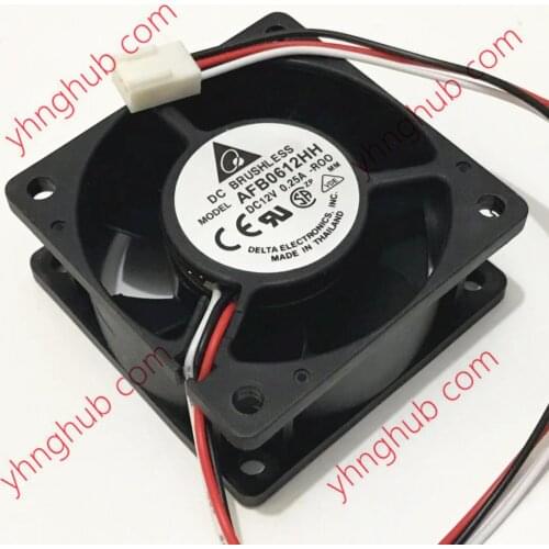 Delta Electronics AFB0612HH DC 12V 0.25A 60x60x25mm Server Cooler Fan