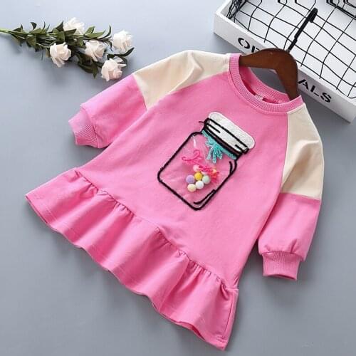 2-6 years High quality cotton girl dress 2019 new spring autumn cartoon casual active kid children clothing girls princess dress