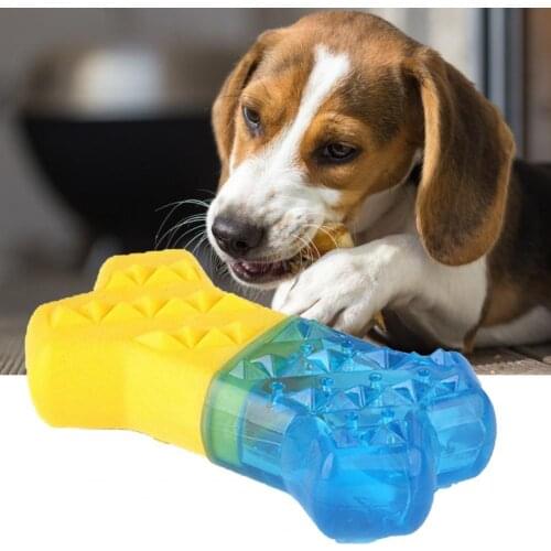 Dog Cooling Toy Dogs Bone Shape Pet Teether Cooling Chew Toy Heat-Relieving Bone Shape TPR Bite Resistant Pet Molar Chew Toy