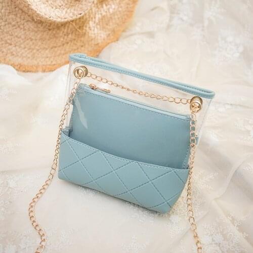 Messenger Bag Chain Phone Purse Transparent Jelly Bag for Women Clear Shoulder Bag Mini Pvc Crossbody