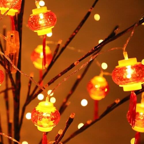 Red Lantern Chinese Knot LED String Lights Christmas Battery Operated Wedding Decorations Chinese New Year Decor 3 m 20 Lights