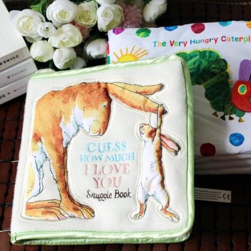 Cloth book Guess How Much I Love You 19*19cm early Educational English picture Book Baby Kids Small Children infant reading toy