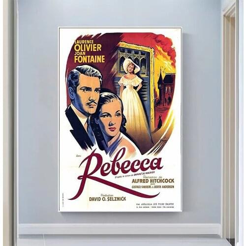 V0937 Rebecca (2) Vintage Classic Movie Wall Silk Cloth HD Poster Art Home Decoration Gift