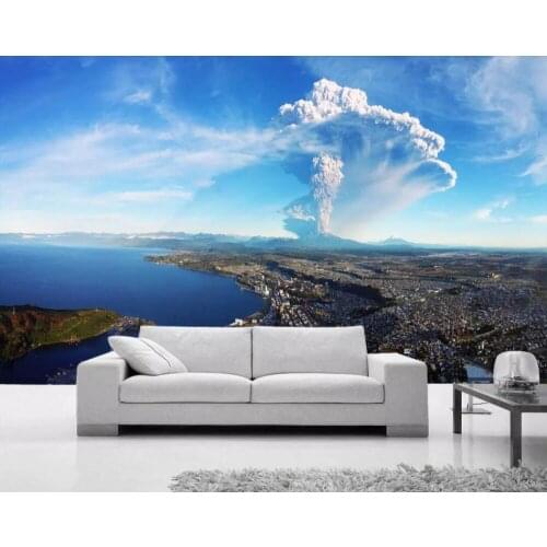 Volcanic eruptions in the south Pacific rocked the landscape in the instant the background wall was photographed