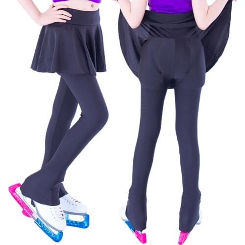 Figure skating hip protection pants skirt elastic skating training anti falling sponge mat washable Plush warm girl