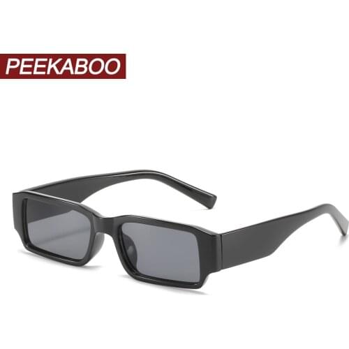 Peekaboo black rectangular sunglasses for women candy color fashion eyeglasses for ladeis green pink 2022 trendy drop ship uv400