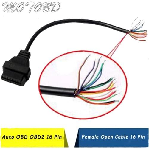 16 PIN Car Diagnostic Interface & Adapter OBDII OBD 2 OBD2 16pin Female Connector To Open OBD Cable