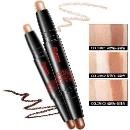 3 Colors Double Head Stereoscopic Light Shading Bar High-light Stereo Shading Stick Makeup Paste Concealer Pencils Cosmetics