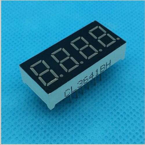 5pcs 4 bit Digital Tube Common Anode Positive Digital Tube 0.36"inch. Red LED Display 7 Segment Digit connector