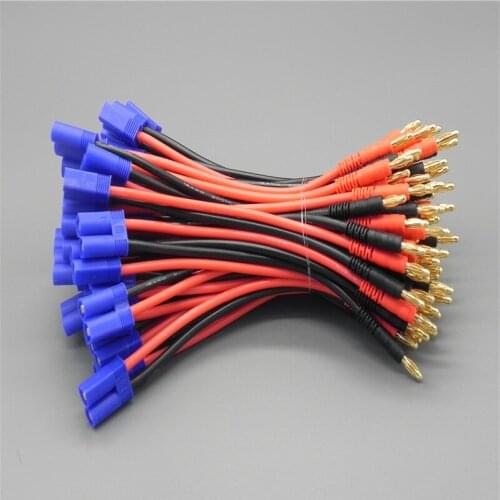 50sets EC3 to 4.0mm Banana Connector Bullet Plug with 14 AWG Silicone Cable 150MM for DIY Lipo Battery RC Power Supply