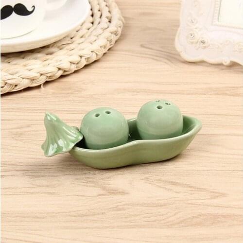 6SETS Exquisite Ceramic Two Peas in a Pod Salt&Pepper Shakers Wedding Favors Kitchen Party Giveaways