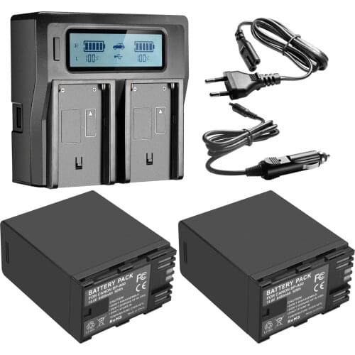 14.4V 6400mAh BP-A60 BP A60 Battery With Power Indicator + Quick Charger for Canon BP-A30 BP-A90 EOS C200 C200B C220B C300 MK II