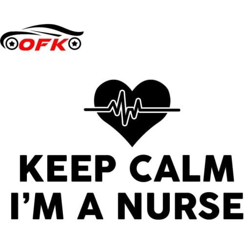 Car Stickers Decor Motorcycle Decals Keep Calm, I Am A Nurse Decorative Accessories Creative Sunscreen Waterproof PVC,16cm*9cm