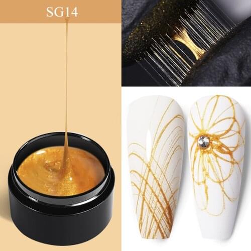 BORN PRETTY Glitter Spider Nail Gel Polish Nails Art UV Gel Web Line Spark Shine Colors Painting Gel Varnish for Manicure Design