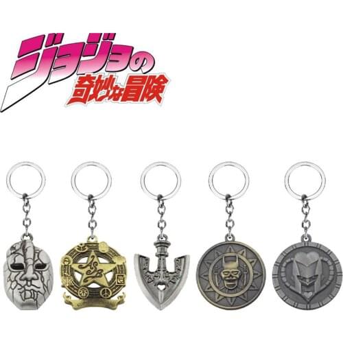 Anime JoJo Bizarre Adventure Keychain Kujo Jotaro Mask Metal Key Chain Women Men Keychains Key Ring Pendant Gift Jewelry