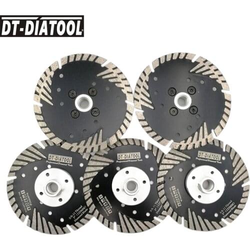 DT-DIATOOL 5pcs 125mm/5inch Professional Quality Hot Pressed Diamond Cutting Discs Turbo Blade For Concrete Brick 5/8-11 thread