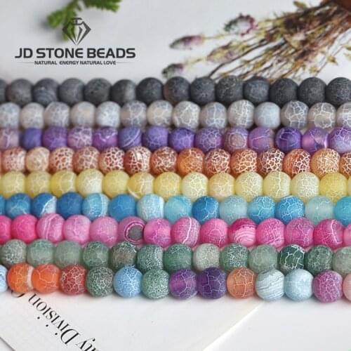 Weathered Agate Beads Free Shipping Hot Natural Stone Frost Cracked Dream Fire Dragon Veins Agate Beads