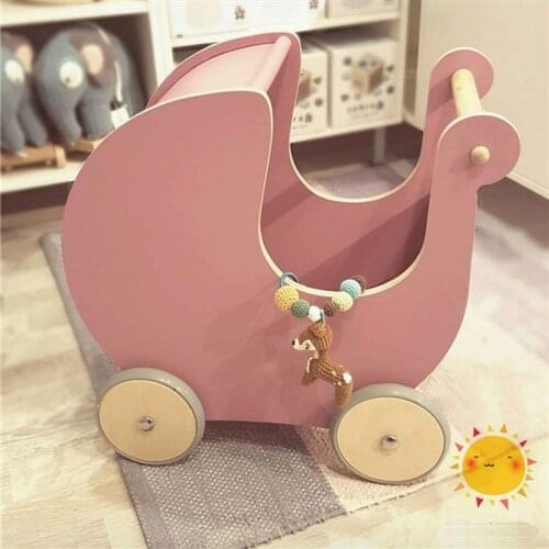 Anti-Rollover Wooden Baby Stroller Baby Stroller Baby Walker 8-24 Months doll chair rocking horse Children Toys